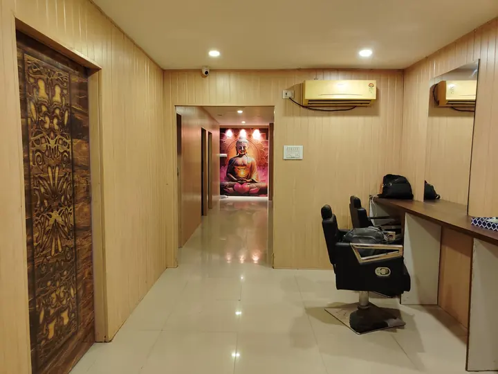 Actual corridor and treatment-room area at Green Tree Spa